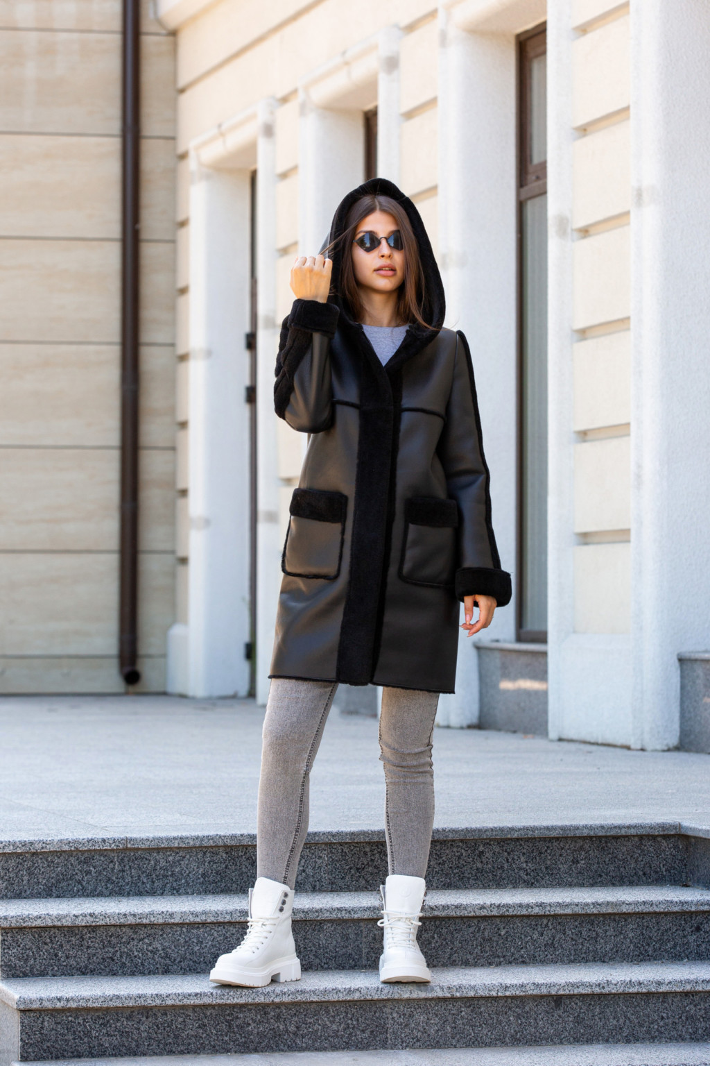 LAV_5578 Зимняя Дубленка Mila Nova Д-159 кап черная — изображение 1