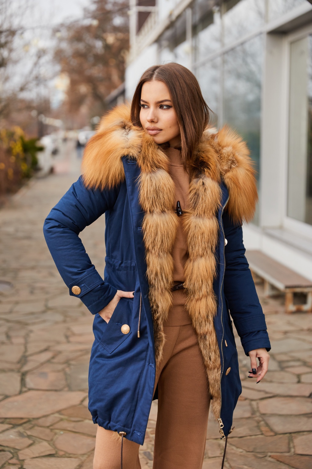 Зимняя парка Mila Nova П-20 синяя — изображение 2