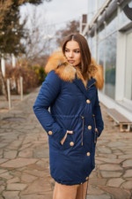 Зимняя парка Mila Nova П-20 синяя — изображение 5