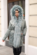 Зимняя парка Mila Nova П-96ех+енот бирюза