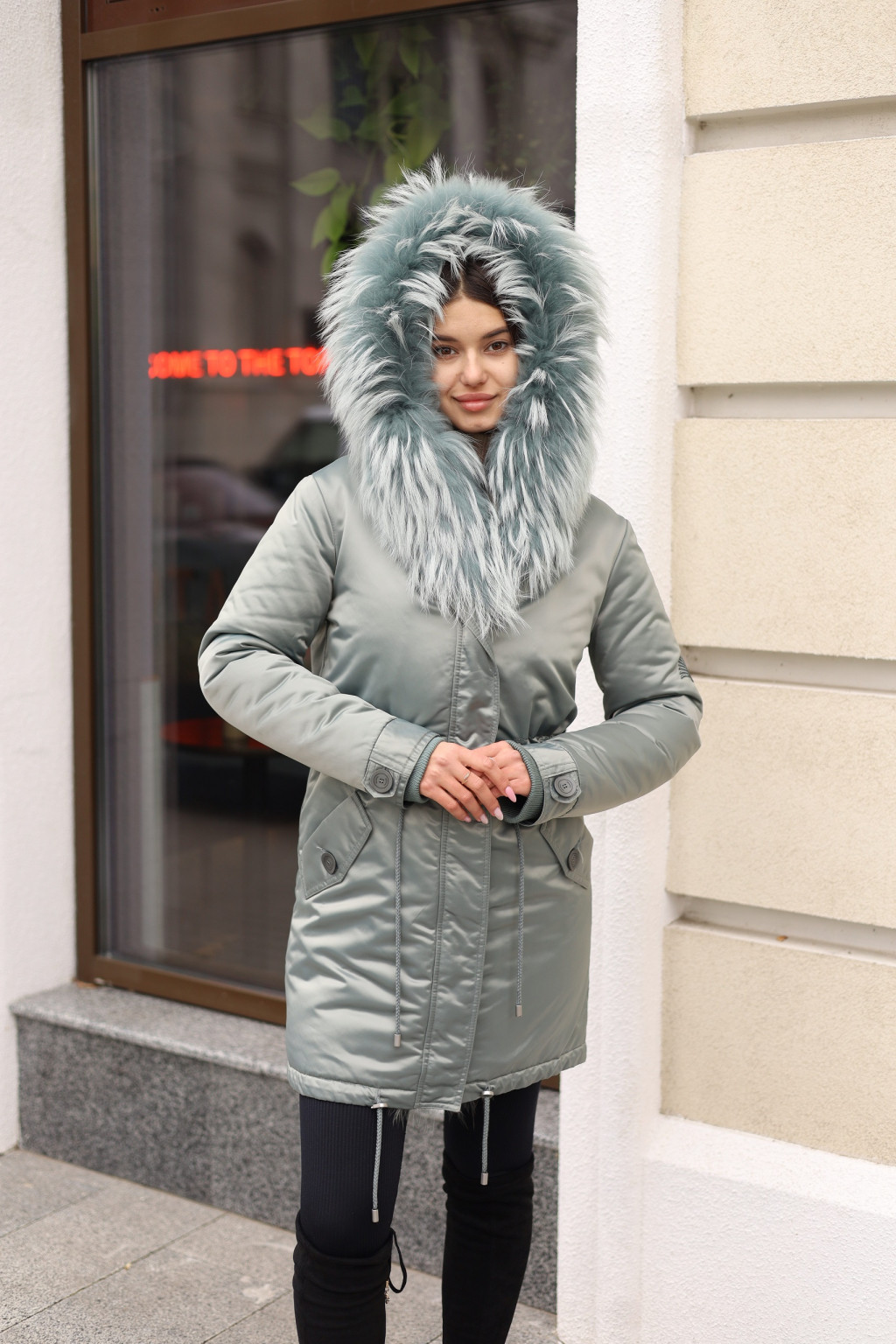 Зимняя парка Mila Nova П-96ех+енот бирюза — изображение 2