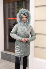 Зимняя парка Mila Nova П-96ех+енот бирюза — изображение 2