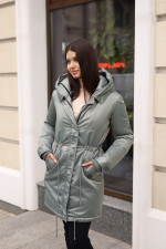 Зимняя парка Mila Nova П-96ех+енот бирюза — изображение 7