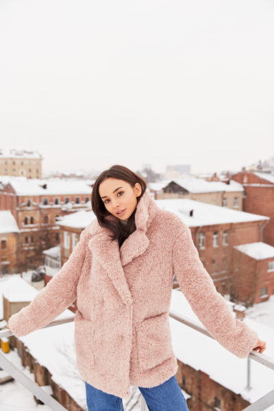Зимняя шуба Mila Nova ПВ-92 розовая
