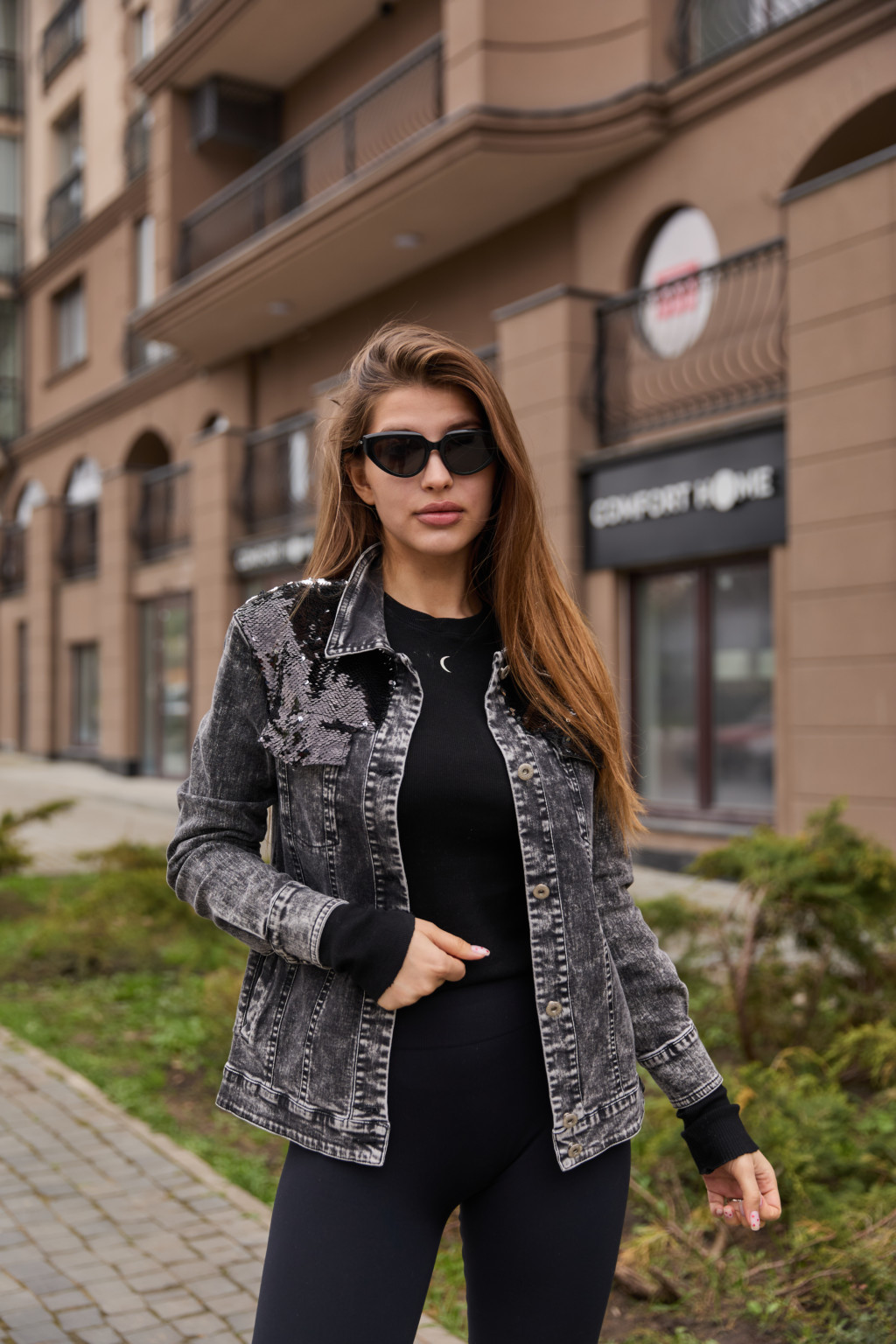 Джинсовая куртка Mila Nova Q-29 черный — изображение 1