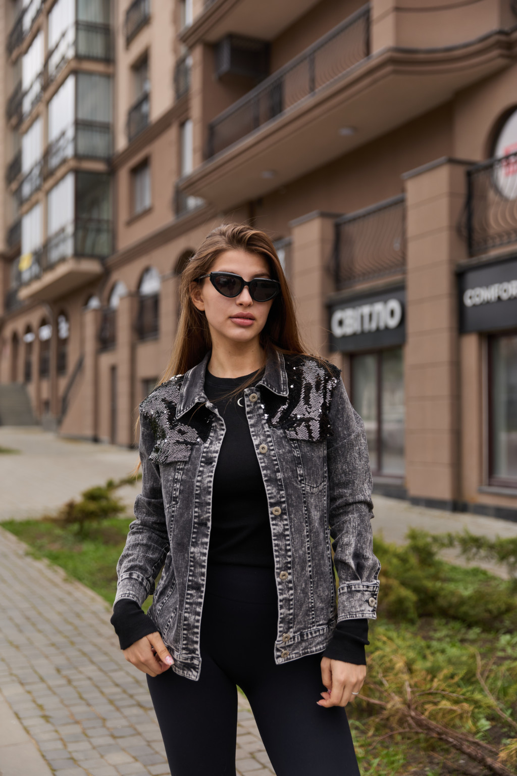 Джинсовая куртка Mila Nova Q-29 черный — изображение 4