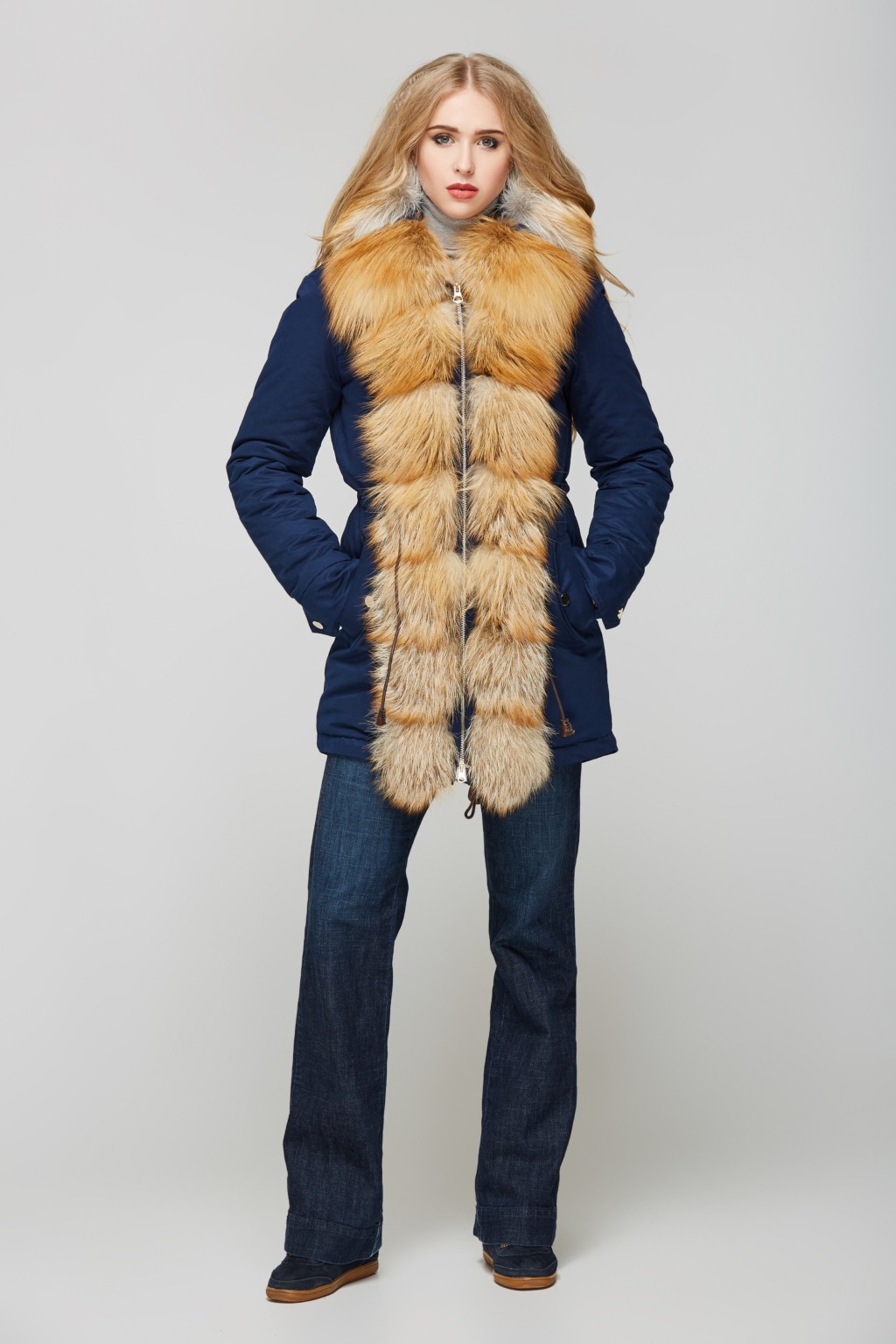 Зимняя парка Mila Nova П-27 Синяя — изображение 4