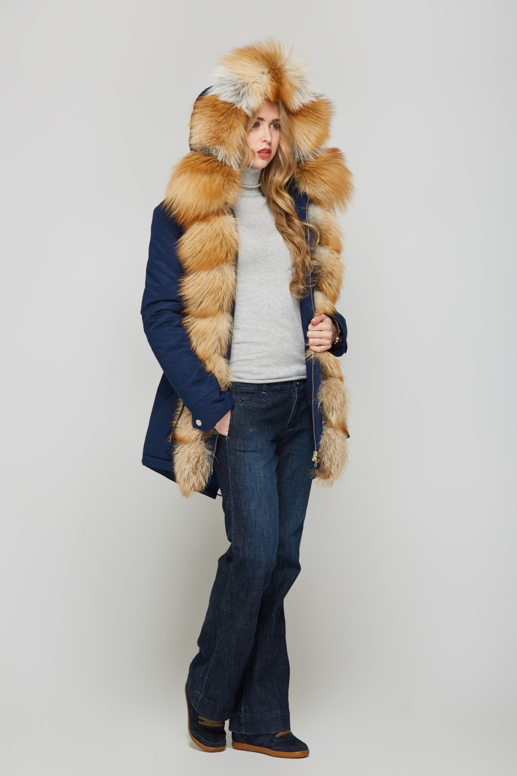 Зимняя парка Mila Nova П-27 Синяя — изображение 3