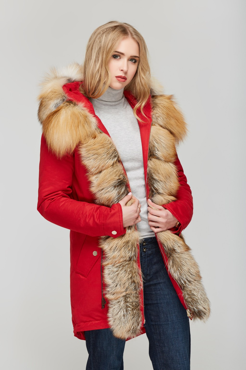 Зимняя парка Mila Nova П-27 Красная — изображение 3