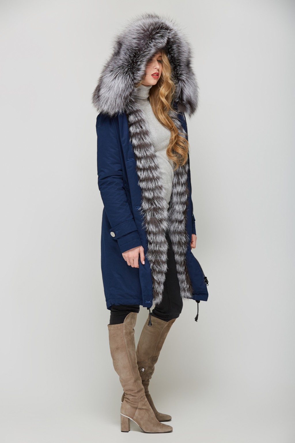 Зимняя парка Mila Nova П-21д синяя — изображение 2