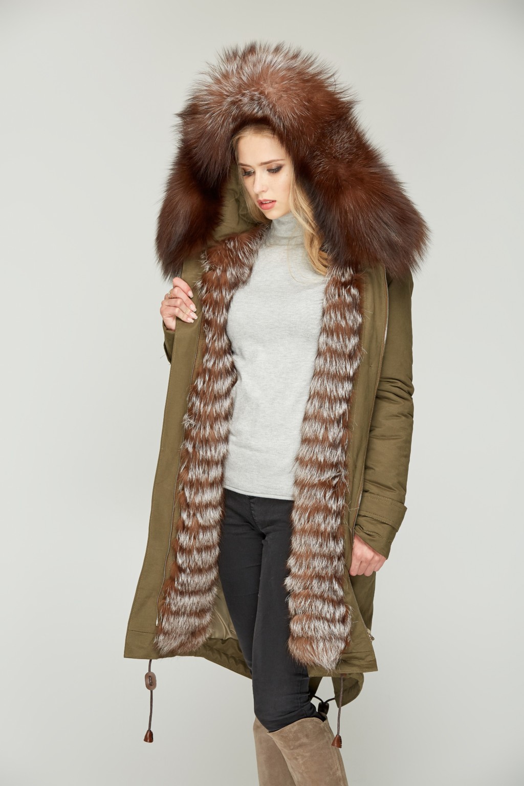 1093_61442 Зимняя парка Mila Nova П-21д хаки — изображение 1
