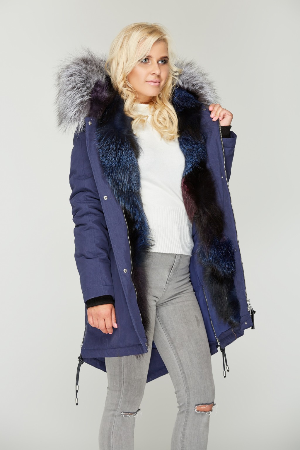 Зимняя парка Mila Nova П-34 синяя — изображение 2