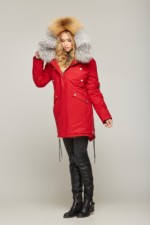 Зимняя парка Mila Nova П-46 КРАСНЫЙ GOLD FOX — изображение 3