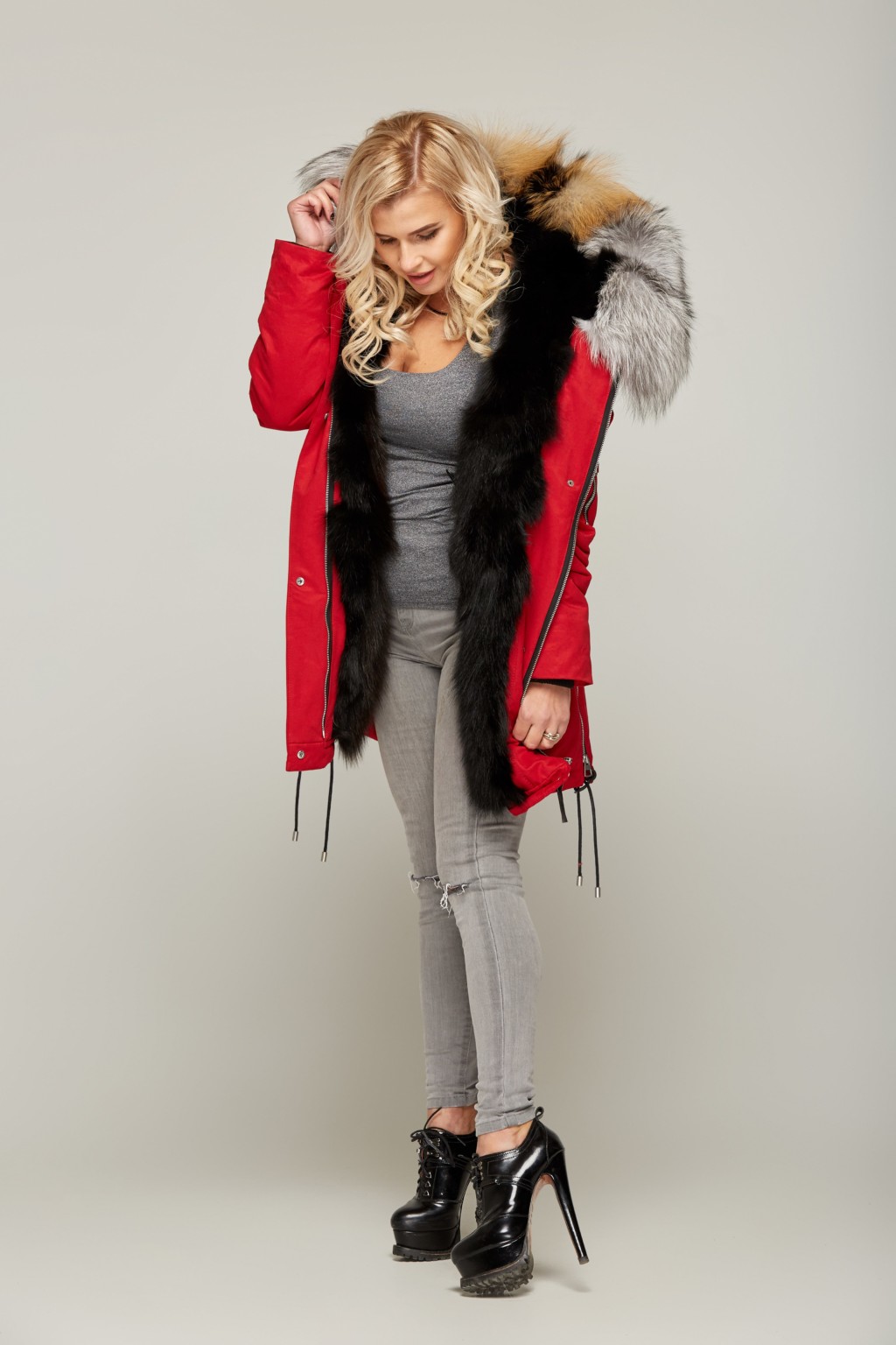 Зимняя парка Mila Nova П-46 Красная — изображение 5