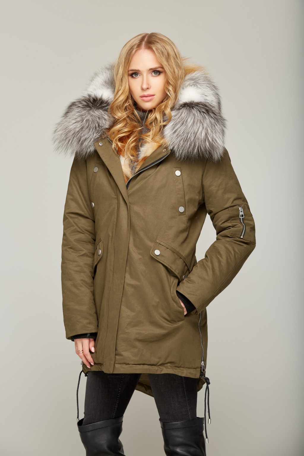 Зимняя парка Mila Nova П-46 Хаки — изображение 4