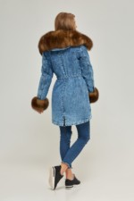 Зимняя джинсовая парка Mila Nova П-65 синий рыжий — изображение 6