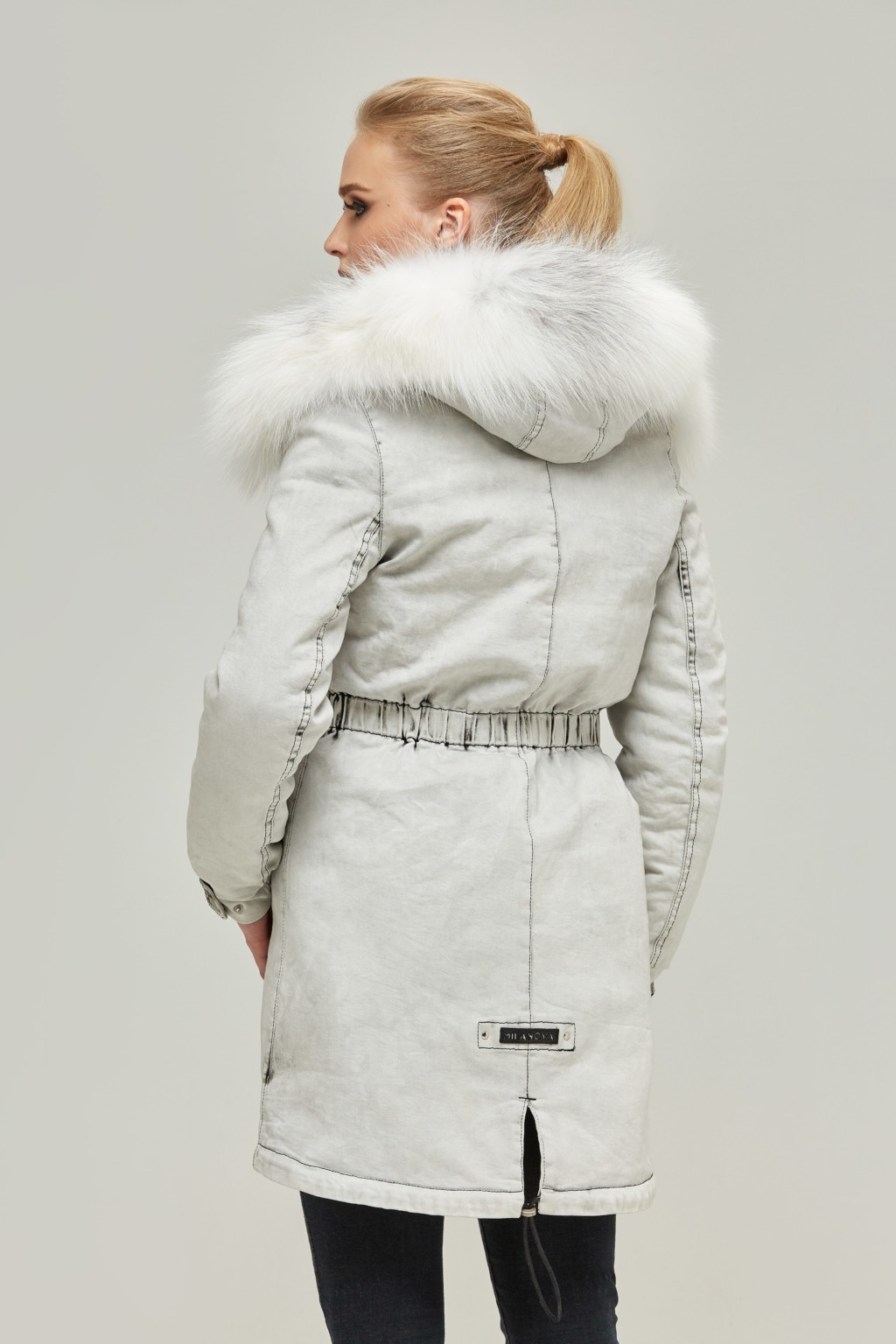 Зимова джинсова парка Mila Nova П-31 світло-сірий - Зображення 4