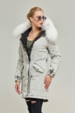 Зимова джинсова парка Mila Nova П-31 світло-сірий - Зображення 2