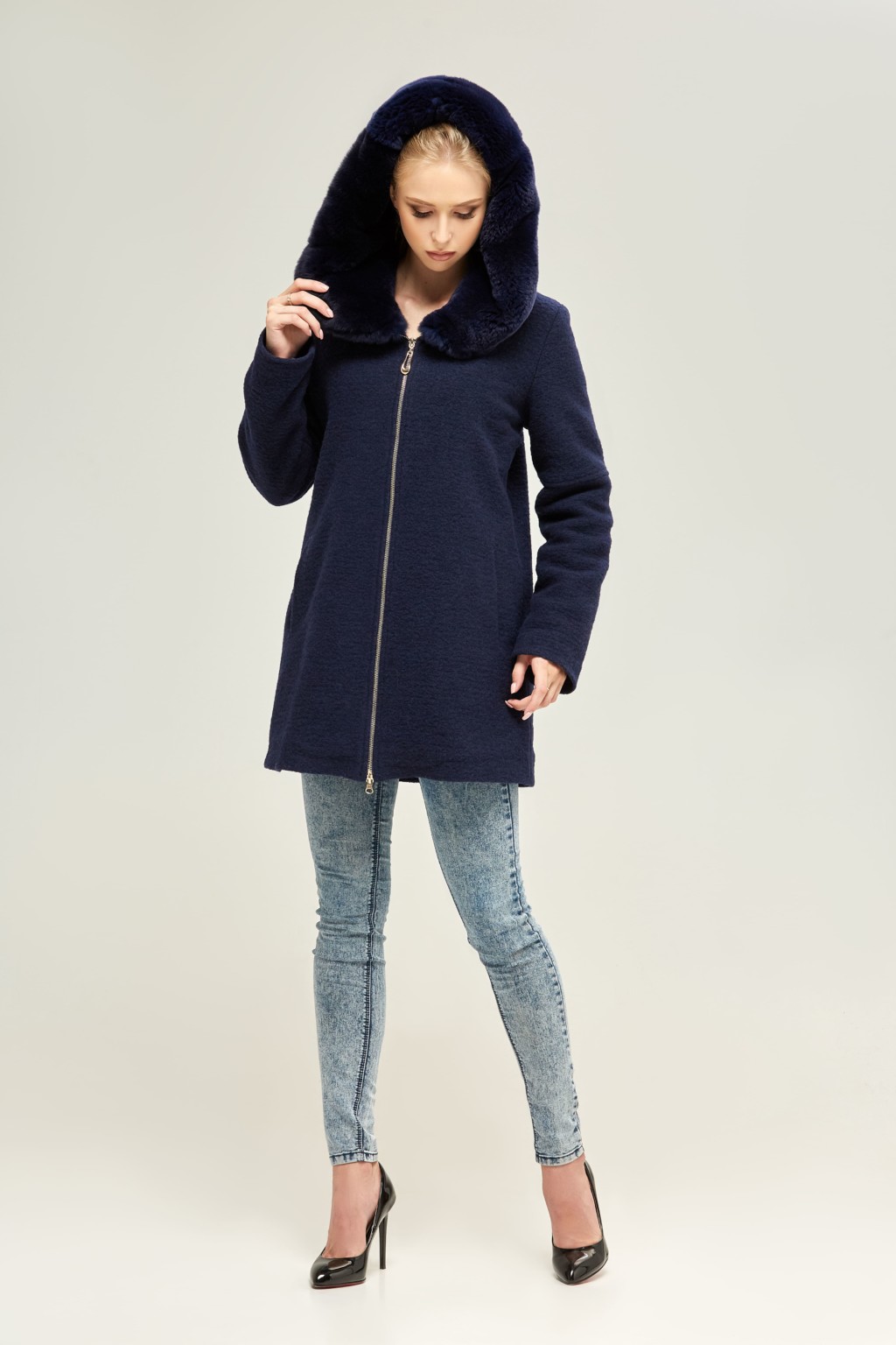 Зимнее пальто Mila Nova ПВ-74 синий — изображение 2
