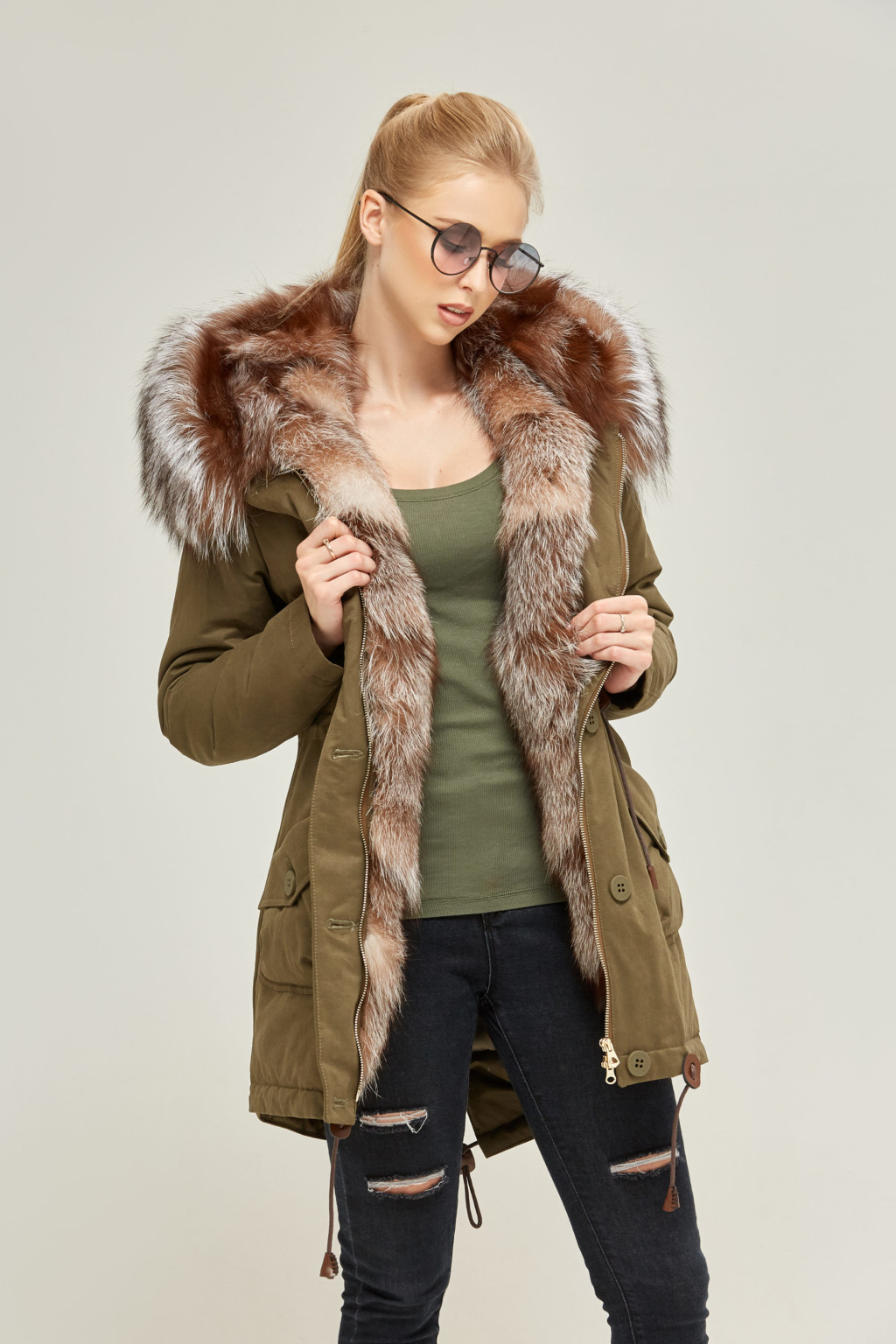 Зимняя парка Mila Nova П-17 хаки — изображение 2