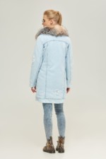 Зимняя джинсовая парка Mila Nova П-67 светлый джинс — изображение 3