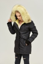 Зимняя парка Mila Nova П-73 черный+ желтый — изображение 2