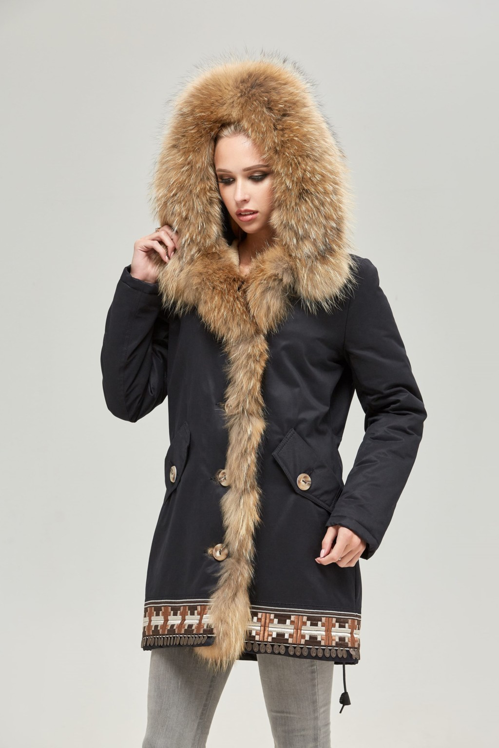 1379_76268 Зимняя джинсовая парка Mila Nova П-54 черный — изображение 1