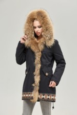 Зимняя джинсовая парка Mila Nova П-54 черный