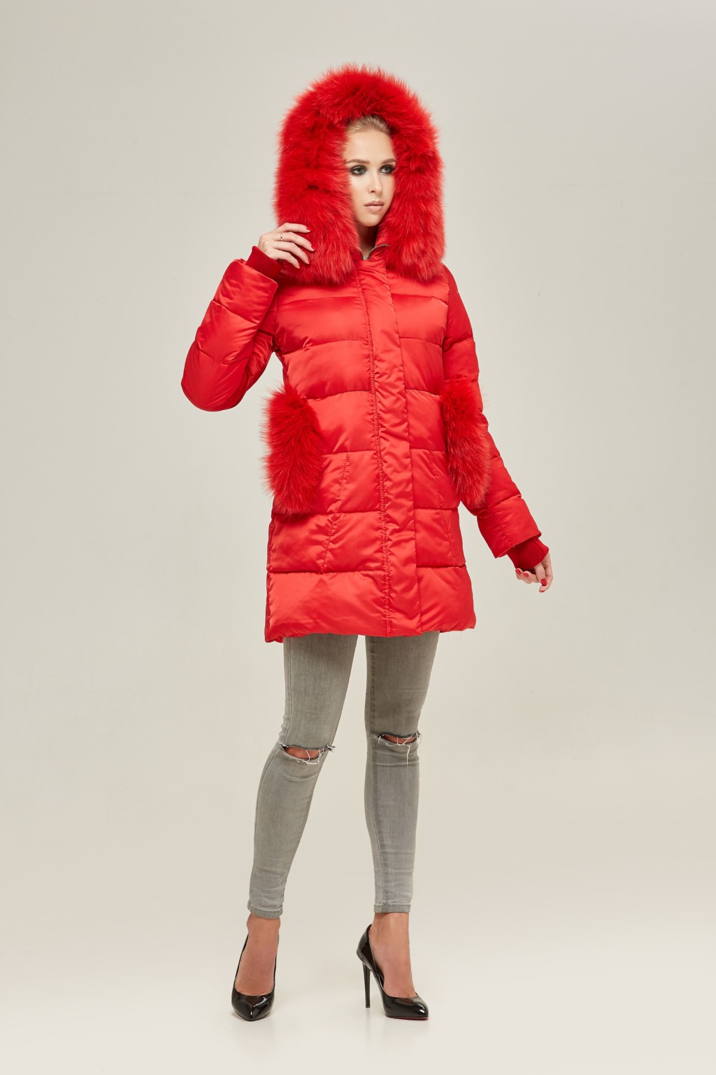 Зимний пуховик Mila Nova К-87 красный — изображение 2