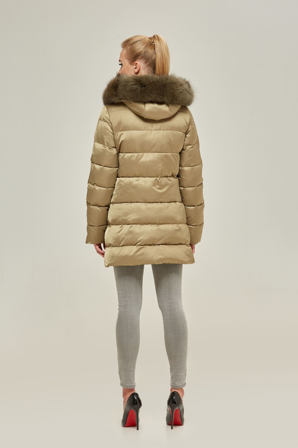 Зимовий пуховик Mila Nova К-87 оливка - Зображення 3