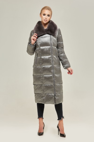 Зимний пуховик Mila Nova К-90 серый