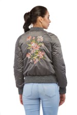 Демисезонная куртка Mila Nova КВ-11 серая — изображение 2