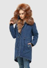 Зимняя джинсовая парка Mila Nova П-74стандарт синяя — изображение 2