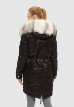 Зимняя парка Mila Nova П-88 черный+ белый мех — изображение 6