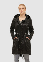 Зимняя парка Mila Nova П-88 черный+ белый мех — изображение 5