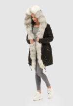 Зимняя парка Mila Nova П-88 черный+ белый мех — изображение 2