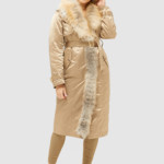 Зимний плащ Mila Nova К-114ех бежевый