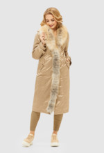 Зимний плащ Mila Nova К-114ех бежевый — изображение 2