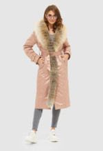 Зимний плащ Mila Nova К-114ех розовый