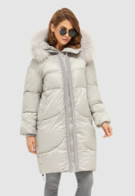 Зимний пуховик Mila Nova К-117 светло-серый — изображение 2