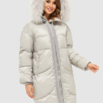 Зимний пуховик Mila Nova К-117 светло-серый