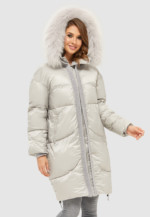 Зимний пуховик Mila Nova К-117 светло-серый