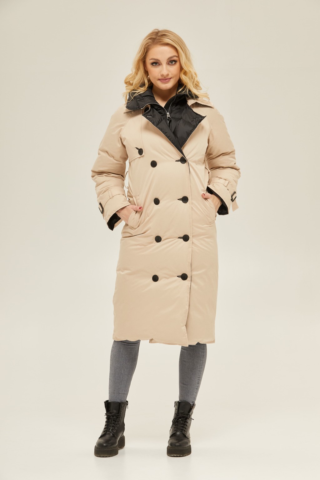 Зимний плащ Mila Nova ПВ-132 бежевый — изображение 2