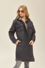 Демисезонный плащ Mila Nova ПВ-181 СИНИЙ + СЕРЫЙ ЛЕОПАРД — изображение 2