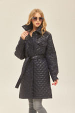 Демисезонный плащ Mila Nova ПВ-181 СИНИЙ + СЕРЫЙ ЛЕОПАРД