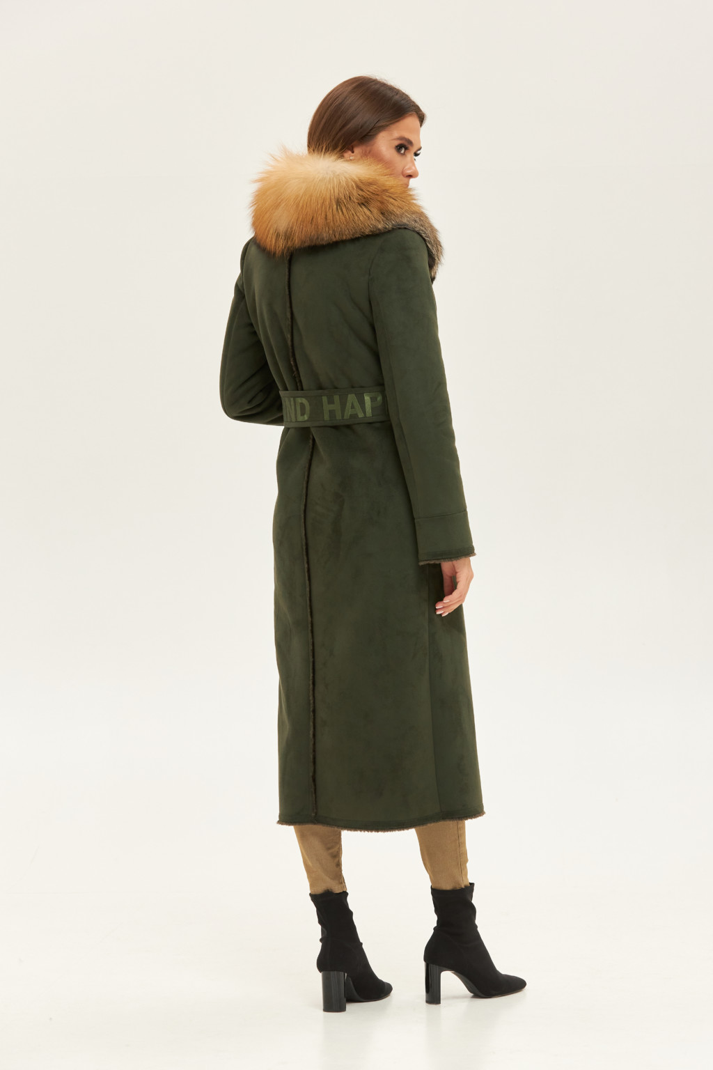 Зимняя дубленка Mila Nova Д-173 зеленая — изображение 3