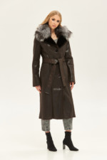Зимняя дубленка Mila Nova Д-173 шоколад — изображение 2