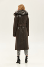 Зимняя дубленка Mila Nova Д-173 шоколад — изображение 3
