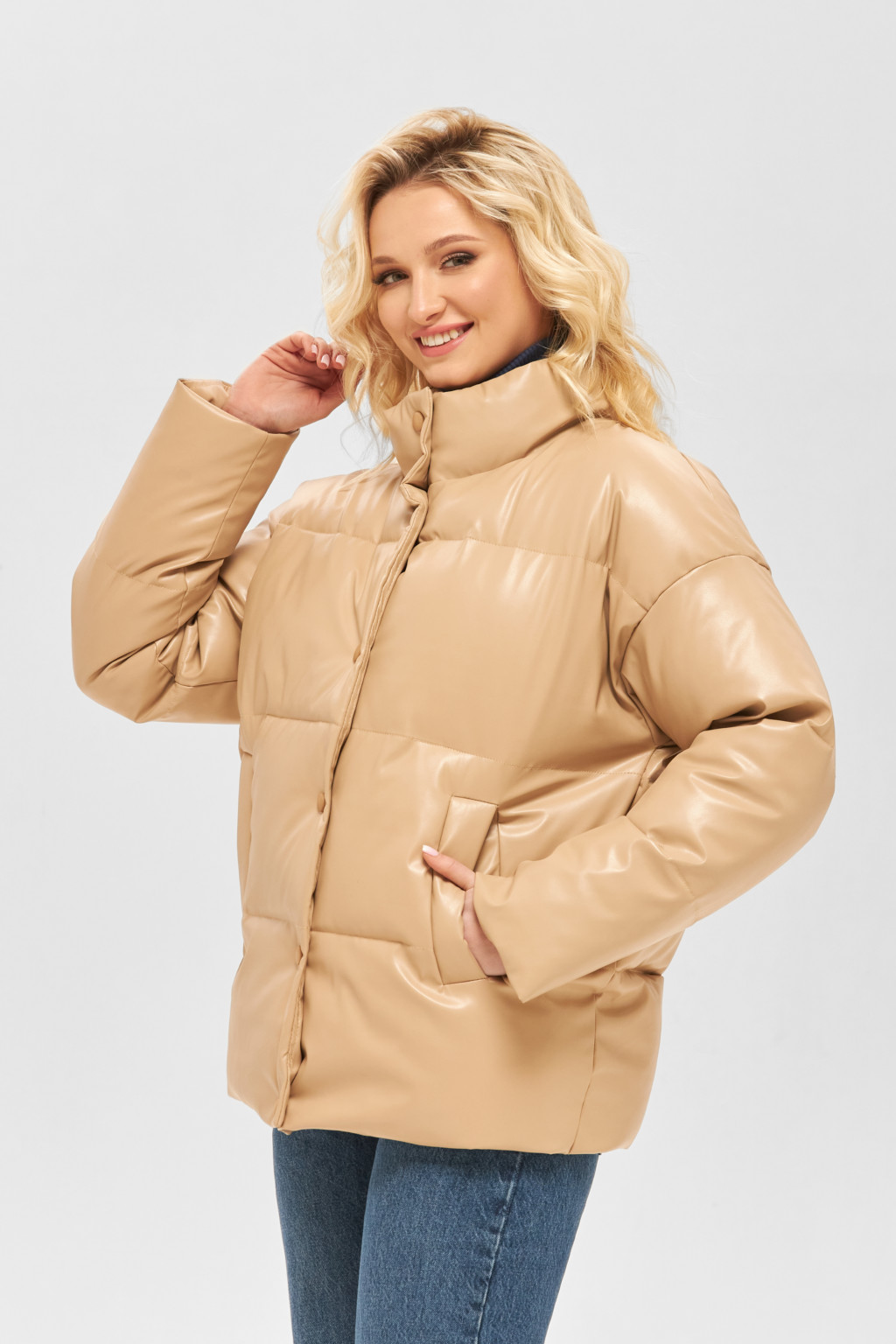 Зимняя куртка Mila Nova К-159  бежевая — изображение 5