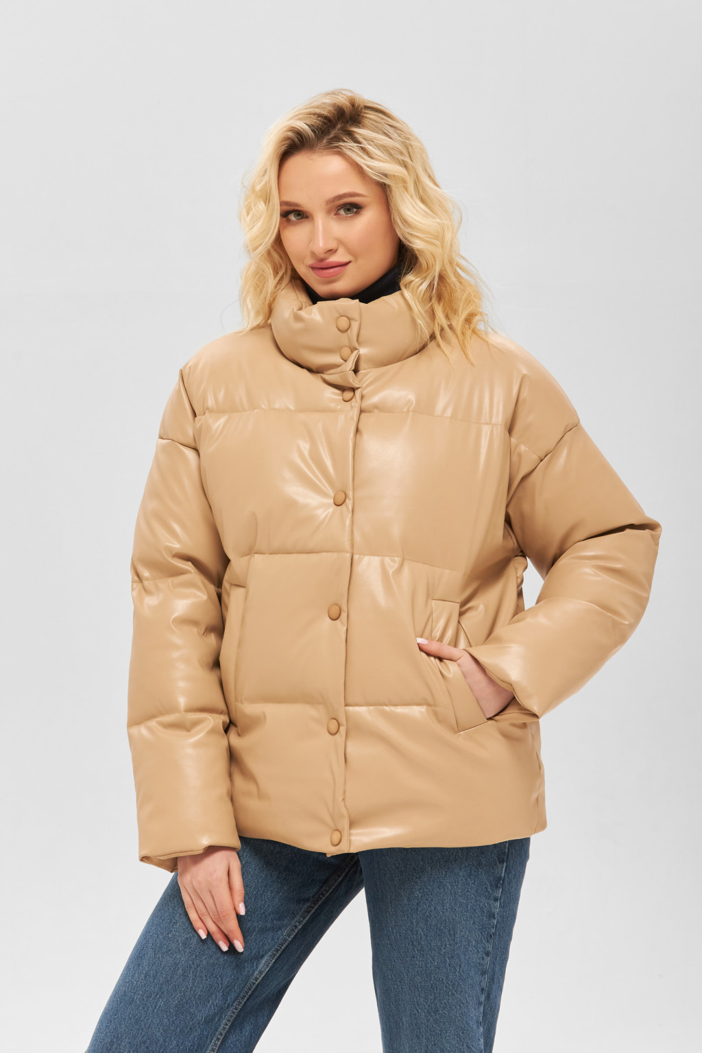 Зимняя куртка Mila Nova К-159  бежевая — изображение 2